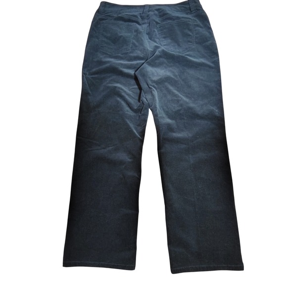 Black Velvet Pants Women's Size 14 Wide Leg Casual Comfort goth dark hippy - Picture 3 of 4